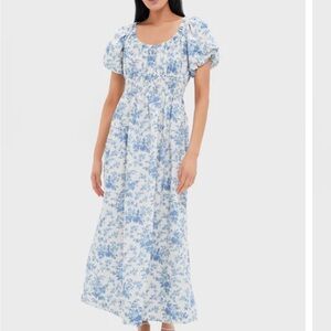 Tuckernuck Blue and White Floral Maxi Dress